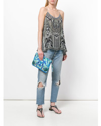 Бирюзовый клатч с принтом от Camilla