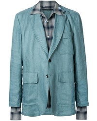 Мужской бирюзовый льняной пиджак от Maison Mihara Yasuhiro