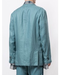 Мужской бирюзовый льняной пиджак от Maison Mihara Yasuhiro