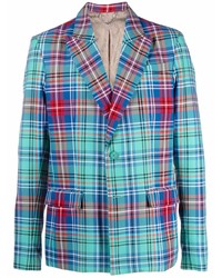 Мужской бирюзовый пиджак в шотландскую клетку от Charles Jeffrey Loverboy