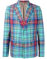 Мужской бирюзовый пиджак в шотландскую клетку от Charles Jeffrey Loverboy
