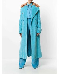 Женский бирюзовый плащ от Nina Ricci