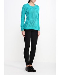 Женский бирюзовый свитер с круглым вырезом от Befree