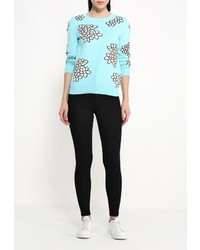 Женский бирюзовый свитер с круглым вырезом от Bestia