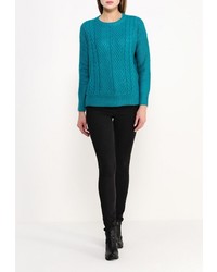 Женский бирюзовый свитер с круглым вырезом от Incity