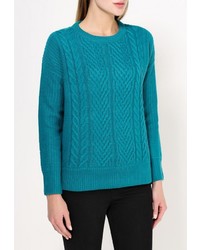 Женский бирюзовый свитер с круглым вырезом от Incity