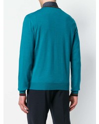 Мужской бирюзовый свитер с круглым вырезом от Etro