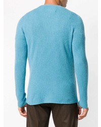 Мужской бирюзовый свитер с круглым вырезом от Nuur