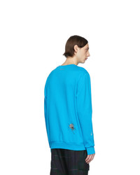 Мужской бирюзовый свитшот с принтом от Paul Smith