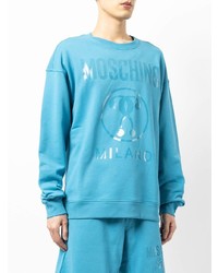 Мужской бирюзовый свитшот с принтом от Moschino