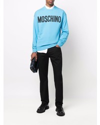 Мужской бирюзовый свитшот с принтом от Moschino