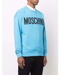 Мужской бирюзовый свитшот с принтом от Moschino