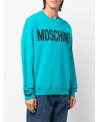 Мужской бирюзовый свитшот с принтом от Moschino