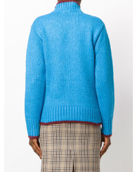 Бирюзовый свободный свитер от Marni