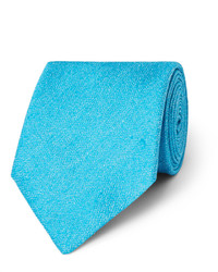 Мужской бирюзовый шелковый галстук от Charvet