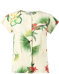 Блуза с коротким рукавом с цветочным принтом