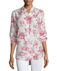 Блузка с длинным рукавом с цветочным принтом