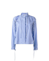 Голубая блуза на пуговицах в вертикальную полоску от Ermanno Scervino