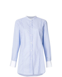 Голубая блуза на пуговицах в вертикальную полоску от Filippa K