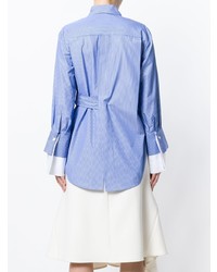 Голубая блуза на пуговицах в вертикальную полоску от Eudon Choi