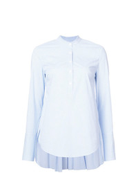 Голубая блуза на пуговицах в вертикальную полоску от Veronica Beard