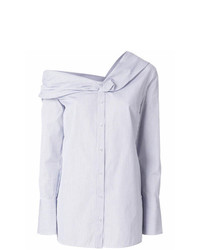 Голубая блуза на пуговицах в вертикальную полоску от Victoria Victoria Beckham