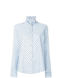 Голубая блуза на пуговицах в горошек от Macgraw