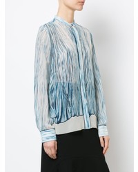 Голубая блуза на пуговицах с принтом от Proenza Schouler