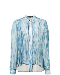 Голубая блуза на пуговицах с принтом от Proenza Schouler