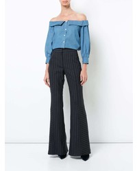 Голубая блуза на пуговицах от Veronica Beard