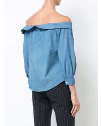 Голубая блуза на пуговицах от Veronica Beard