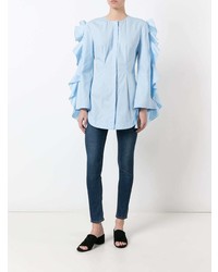 Голубая блуза на пуговицах от Sara Battaglia