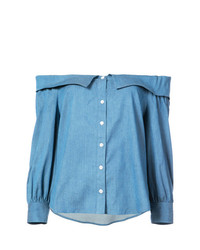 Голубая блуза на пуговицах от Veronica Beard