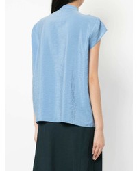 Голубая блуза с коротким рукавом от Lemaire