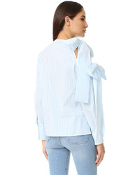 Голубая блузка в вертикальную полоску от MSGM