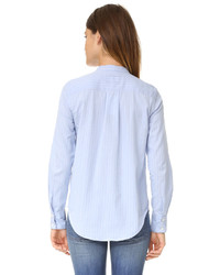 Голубая блузка в вертикальную полоску от Current/Elliott