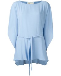 Голубая блузка с длинным рукавом с рюшами от MICHAEL Michael Kors