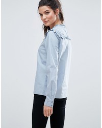 Голубая блузка с длинным рукавом с рюшами от Vero Moda