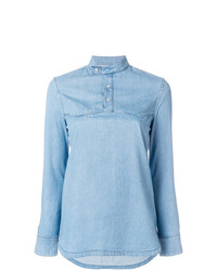 Голубая блузка с длинным рукавом с украшением от Mr & Mrs Italy