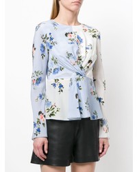 Голубая блузка с длинным рукавом с цветочным принтом от Sport Max Code