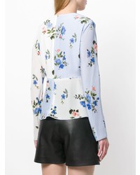 Голубая блузка с длинным рукавом с цветочным принтом от Sport Max Code
