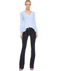 Голубая блузка с длинным рукавом от Veronica Beard