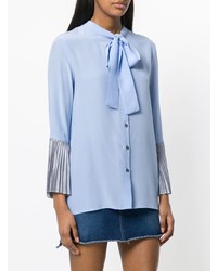 Голубая блузка с длинным рукавом от Semicouture