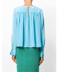 Голубая блузка с длинным рукавом от Dvf Diane Von Furstenberg