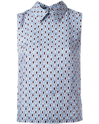 Голубая блузка с принтом от Jil Sander Navy