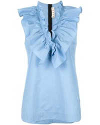 Голубая блузка с рюшами от Marni