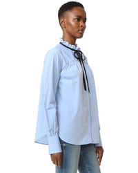 Голубая блузка с рюшами от Sea