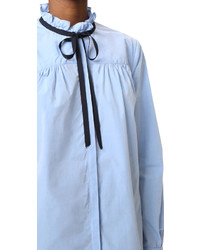 Голубая блузка с рюшами от Sea