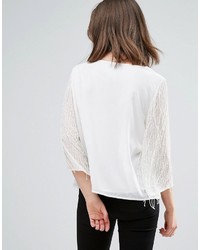 Голубая блузка с украшением от Only