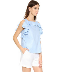 Голубая блузка от Amanda Uprichard